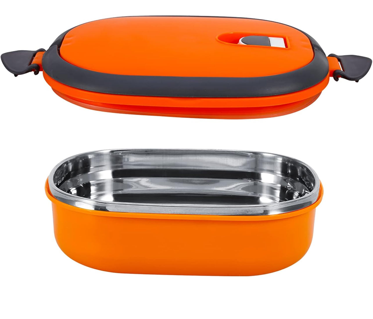 ZJchao Fiambrera térmica para alimentos calientes, de acero inoxidable, portátil, calentador de alimentos naranja (una sola capa)