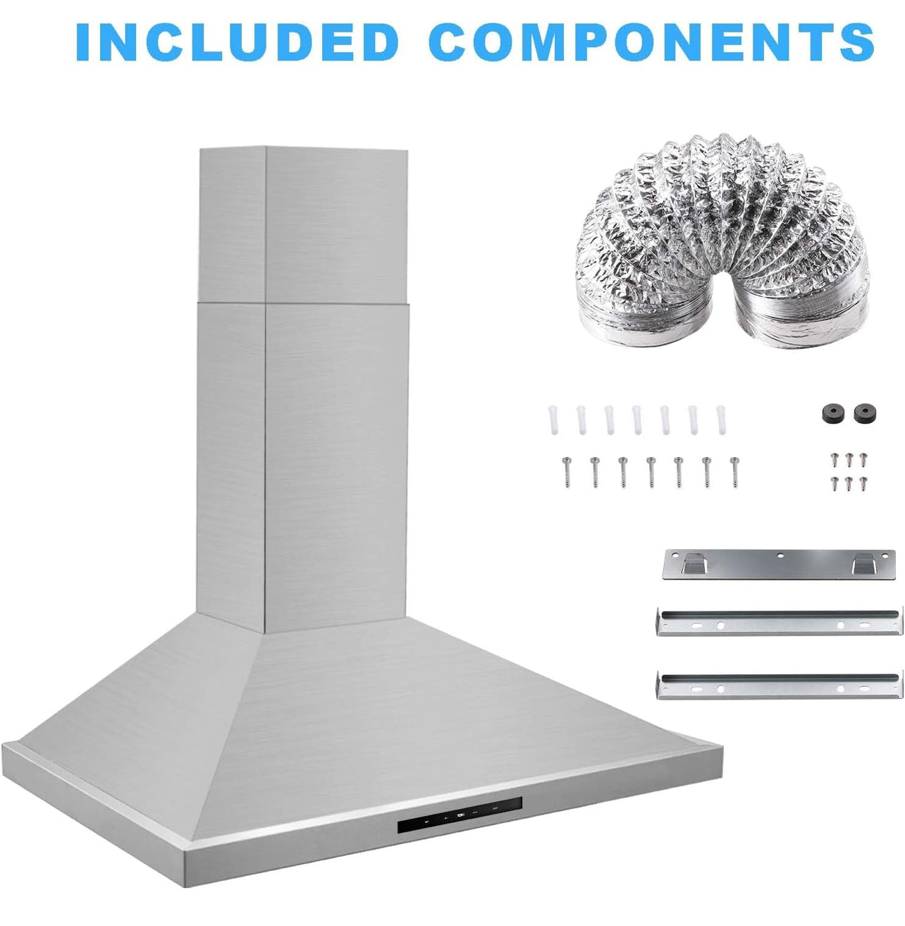 Campana extractora de 30 pulgadas, campanas de ventilación de acero inoxidable de 30 pulgadas, 450 CFM