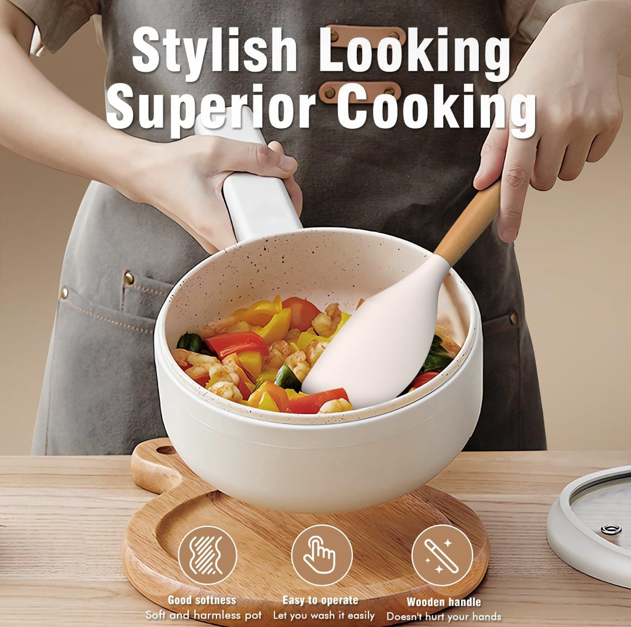 Juego de utensilios de cocina de silicona.