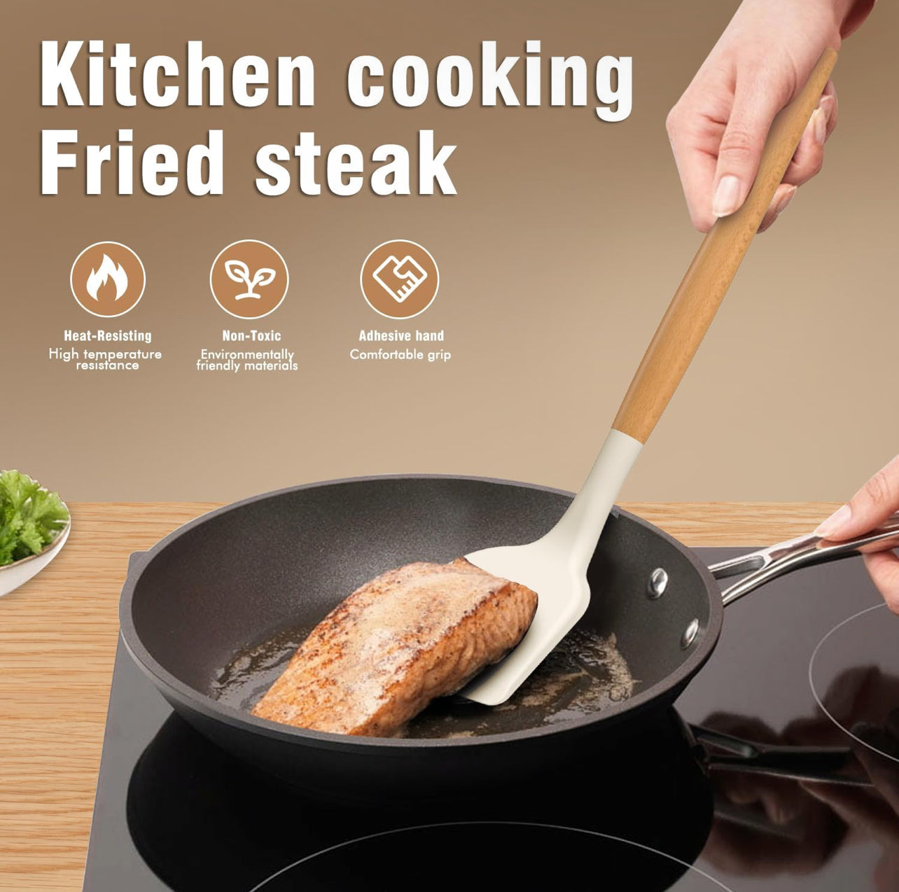 Juego de utensilios de cocina de silicona.