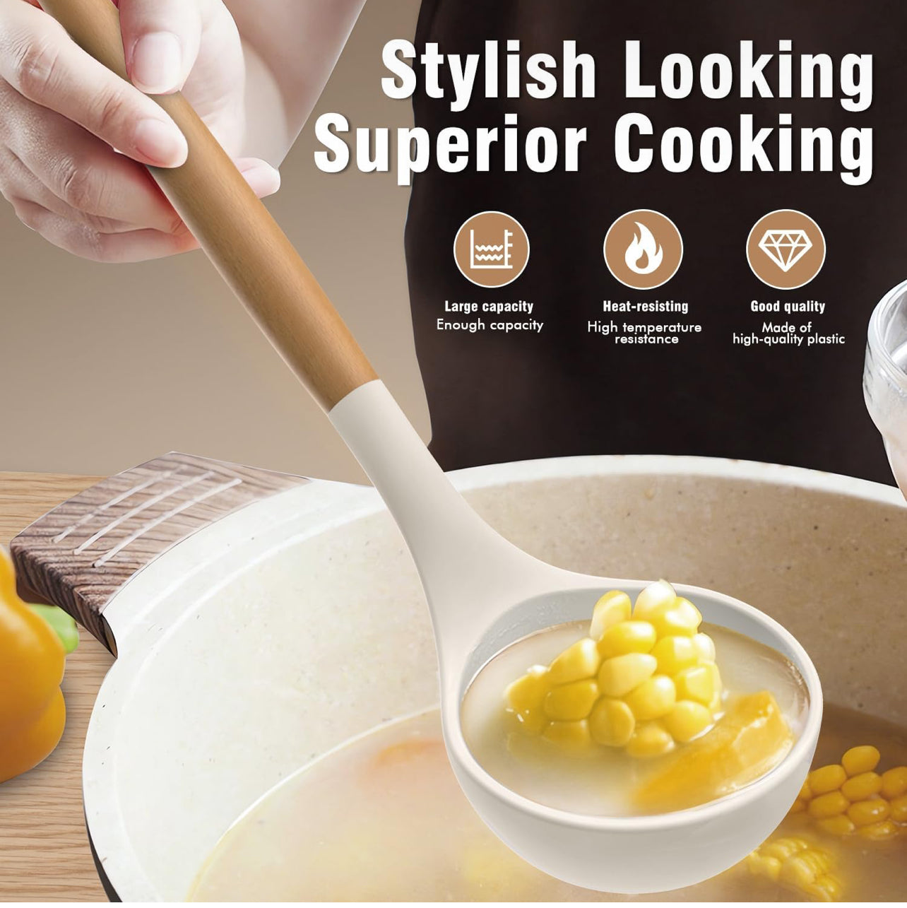 Juego de utensilios de cocina de silicona.