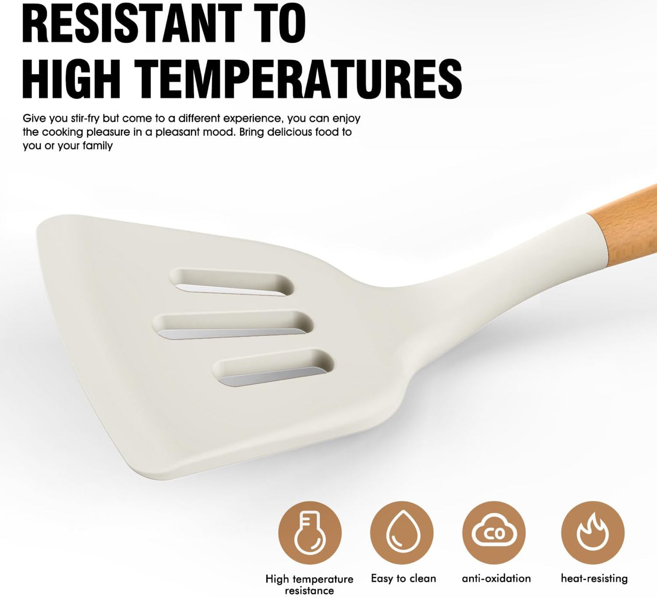 Juego de utensilios de cocina de silicona.