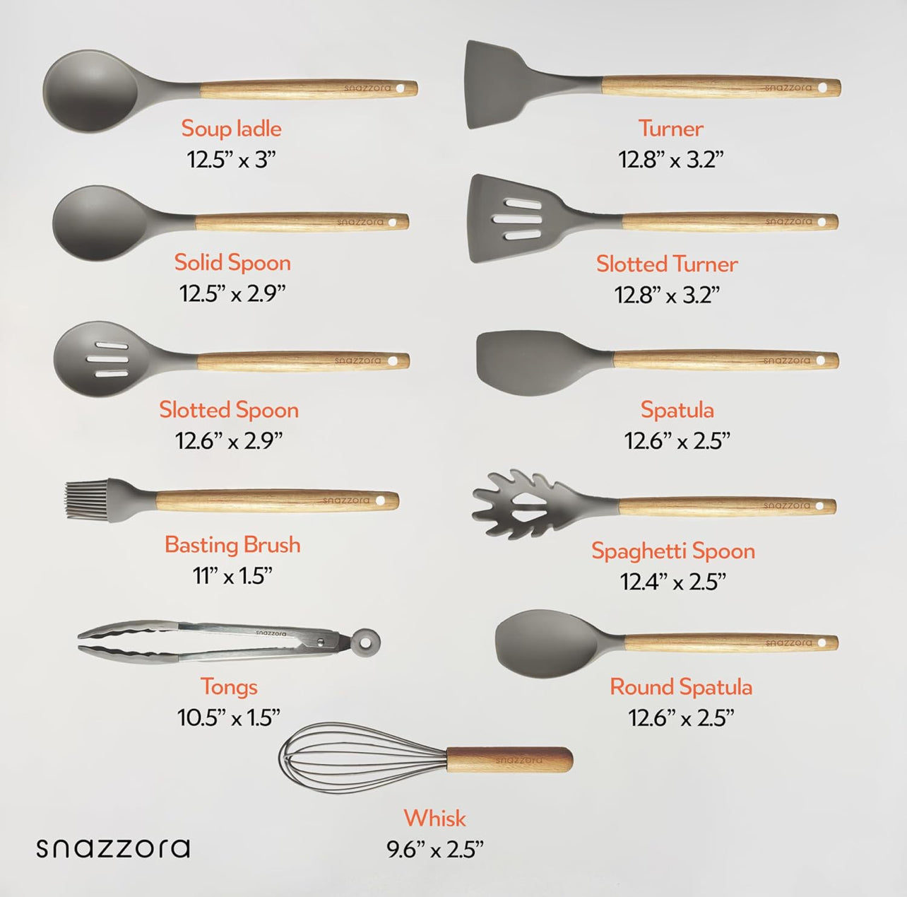 Juego de utensilios de silicona para cocina, 11 piezas resistentes al calor 446°F