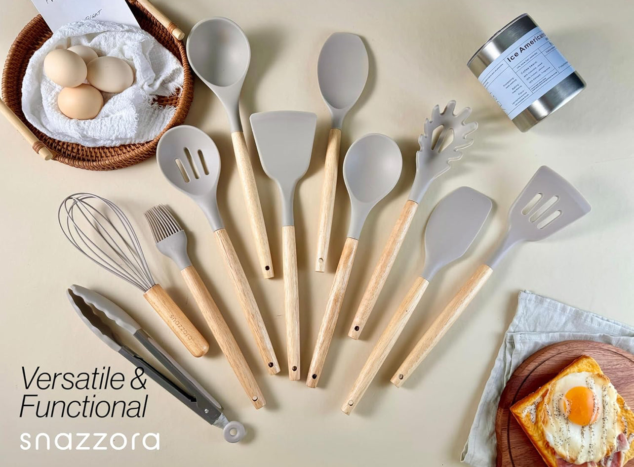Juego de utensilios de silicona para cocina, 11 piezas resistentes al calor 446°F