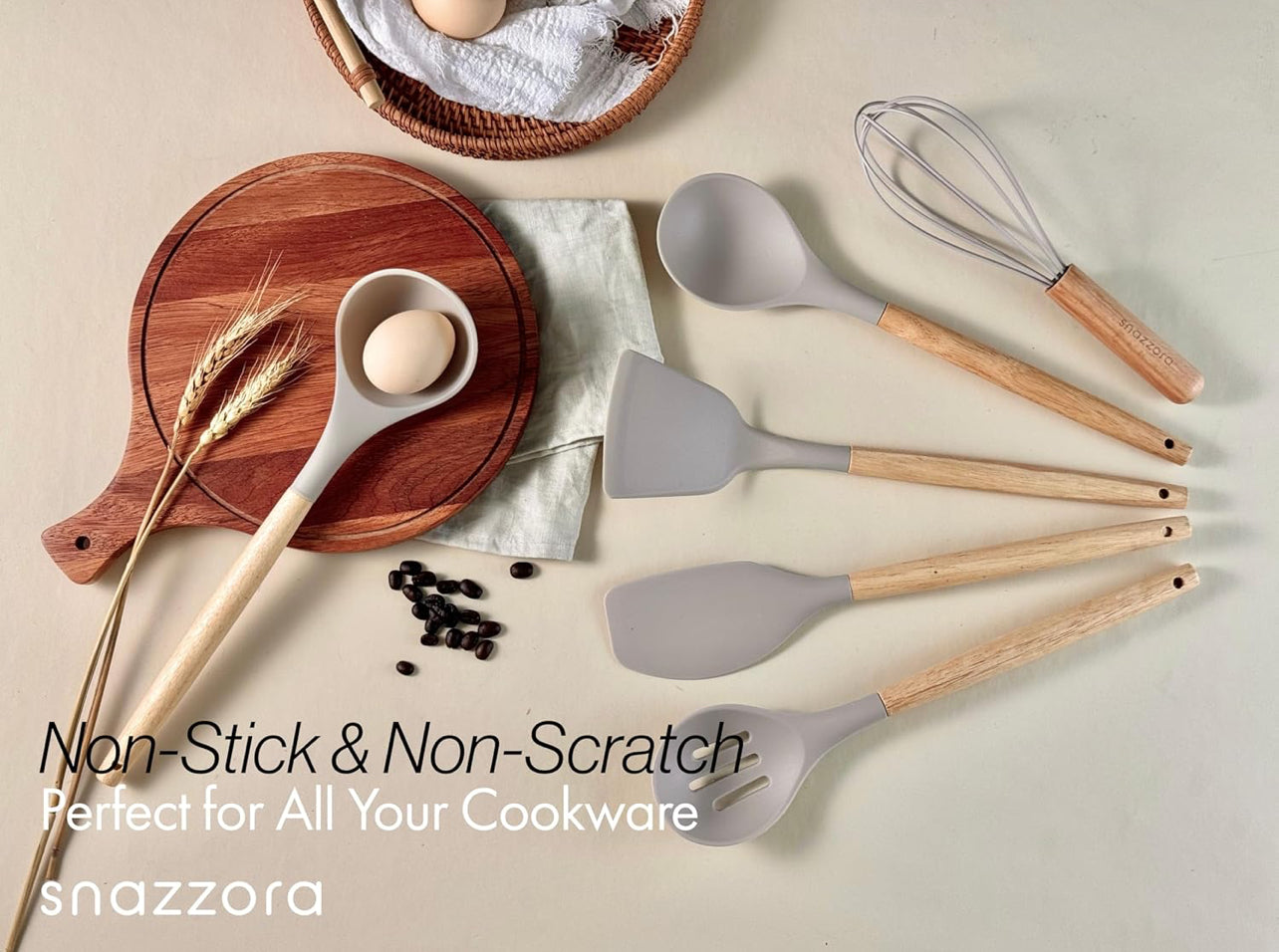 Juego de utensilios de silicona para cocina, 11 piezas resistentes al calor 446°F