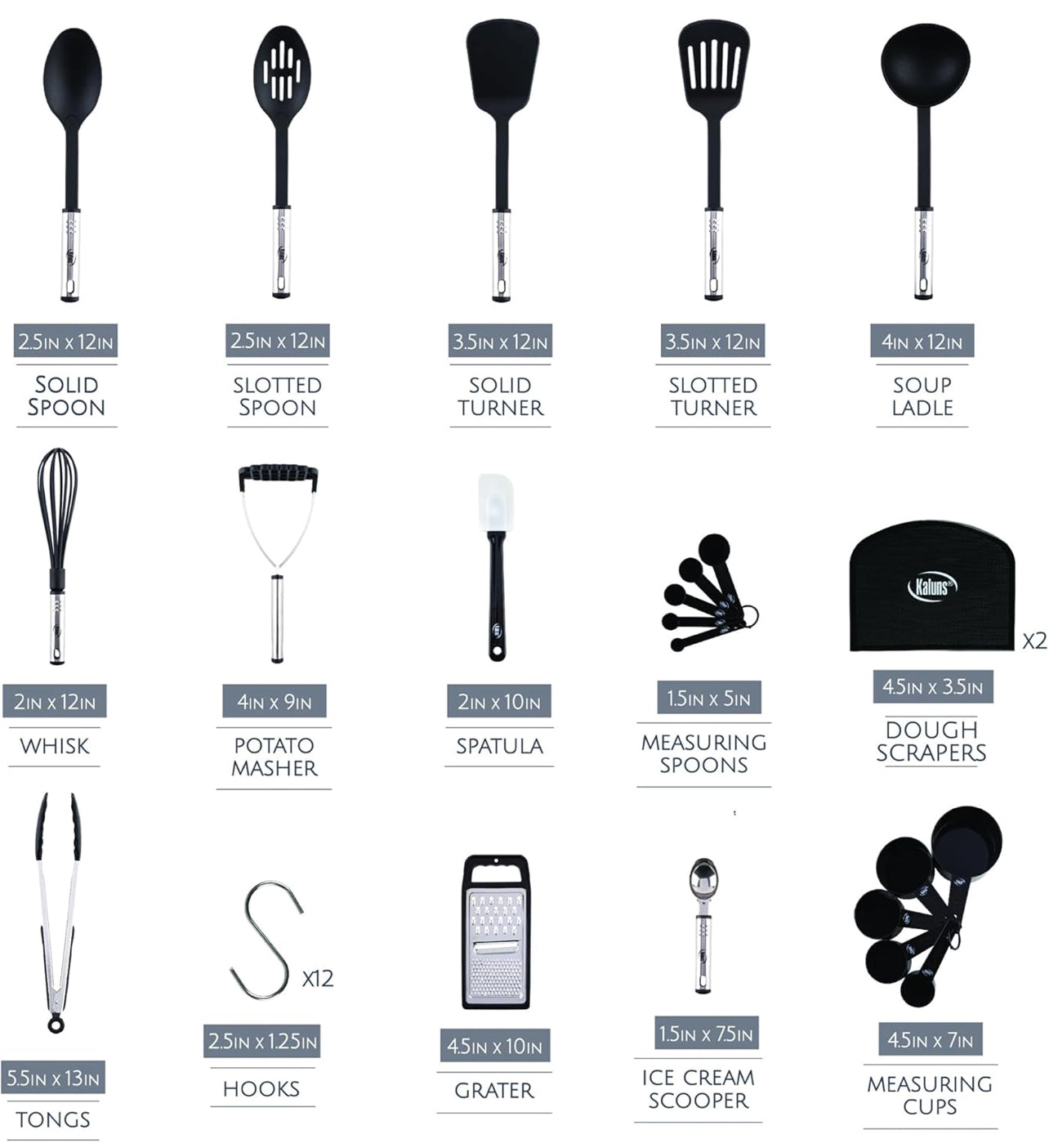 Juego de utensilios de cocina, antiadherentes, resistentes al calor, 35 piezas de nailon y acero inoxidable.