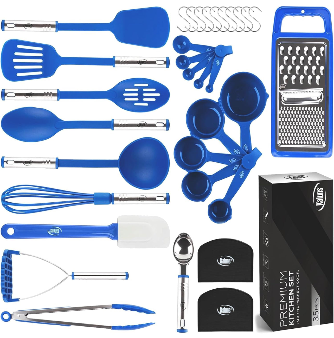 Juego de utensilios de cocina de 35 piezas, antiadherentes y resistentes al calor.