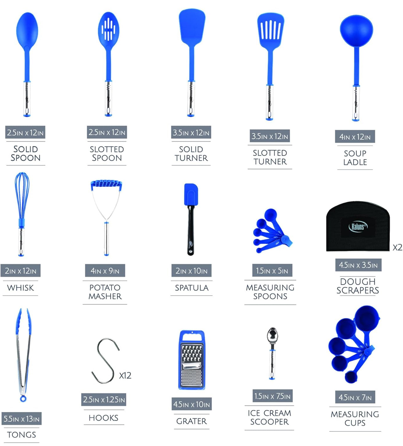 Juego de utensilios de cocina de 35 piezas, antiadherentes y resistentes al calor.