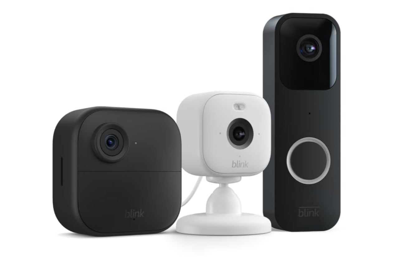 Paquete Blink para todo el hogar: cámara Outdoor 4, cámara Mini 2 (blanca)