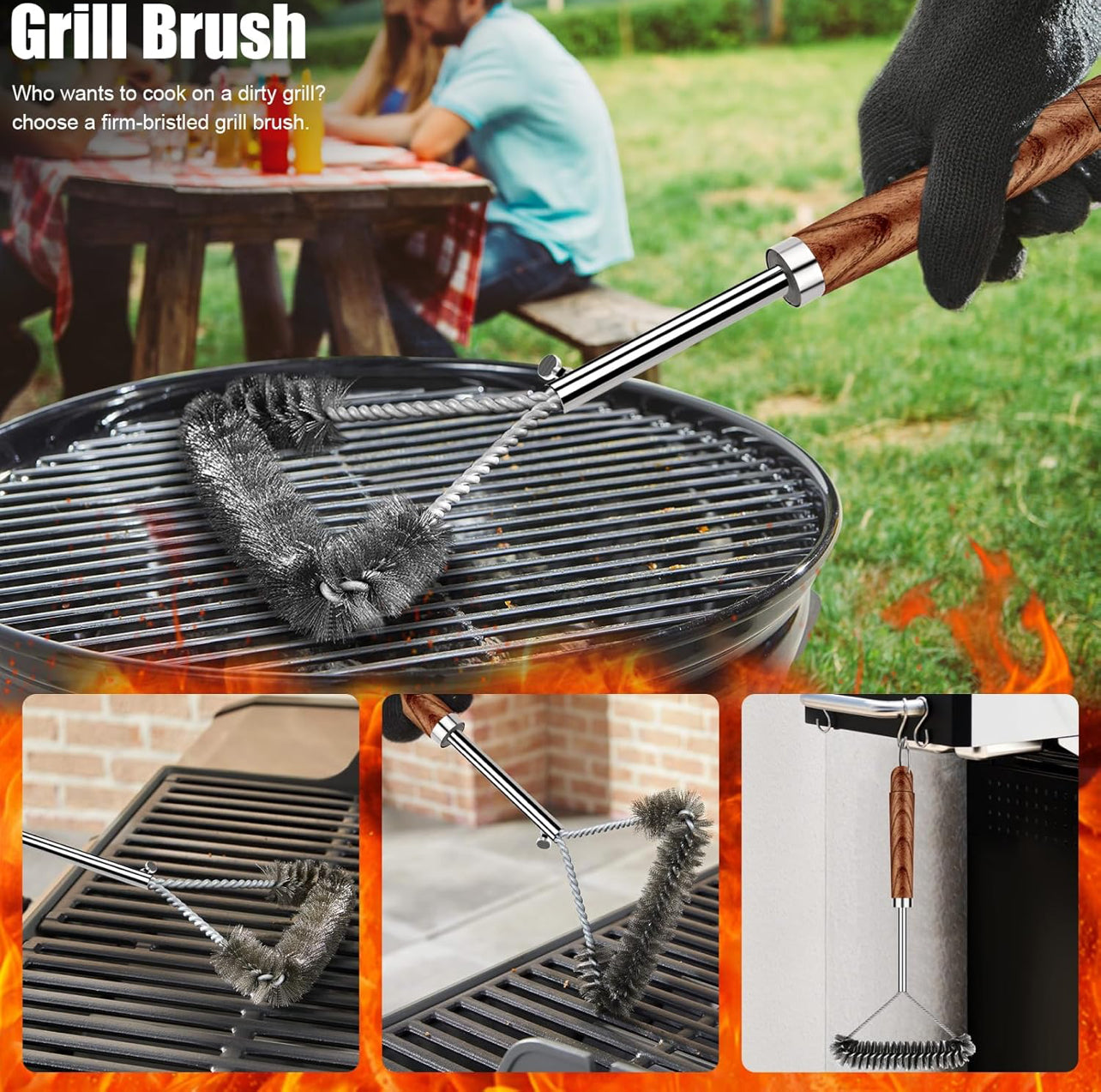 Juego de 31 accesorios para parrilla de barbacoa de acero inoxidable para hombres y papá.