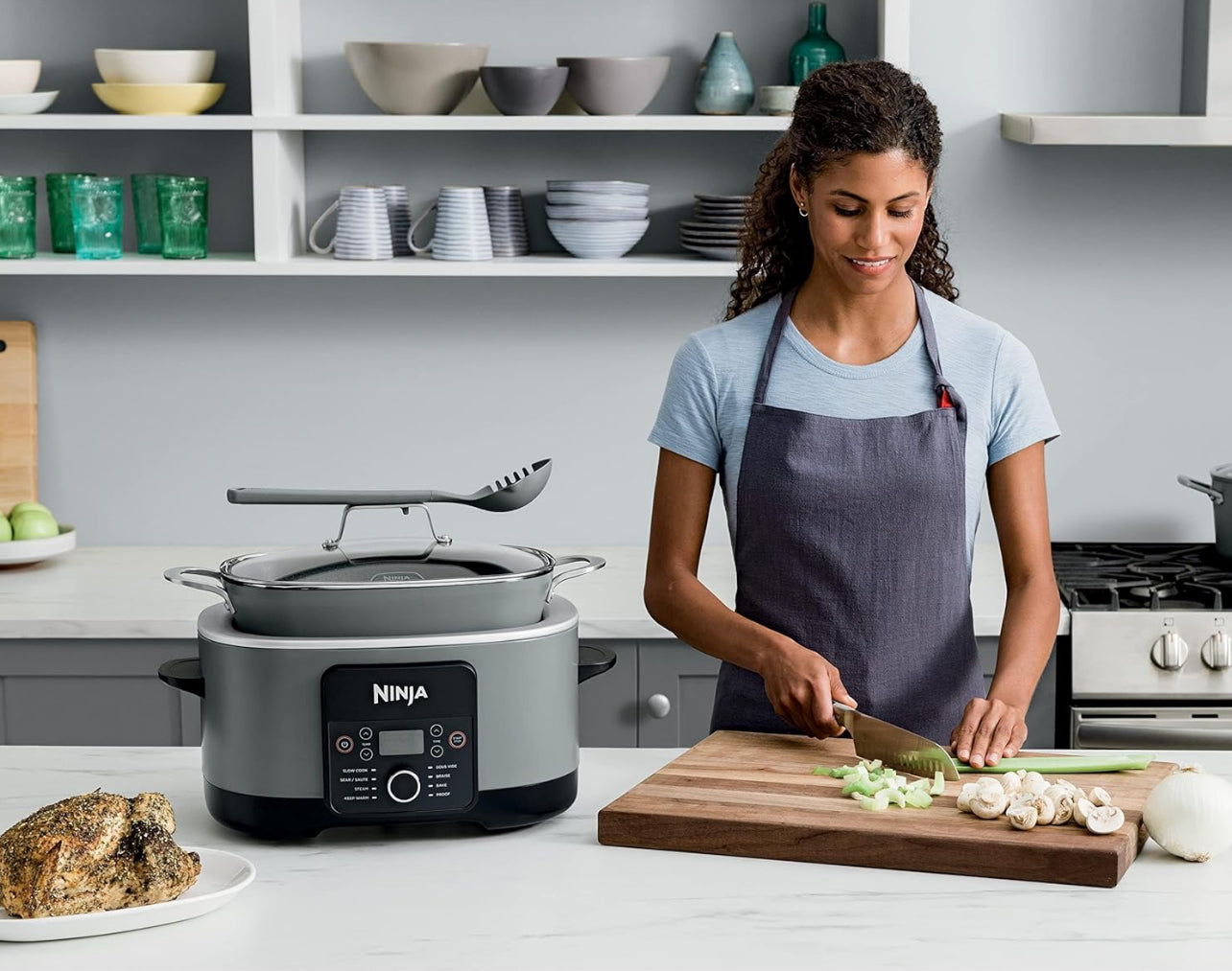 Ninja MC1001 Foodi PossibleCooker PRO - Cocina múltiple de 8.5 cuartos de galón, con olla de cocción lenta 8 en 1