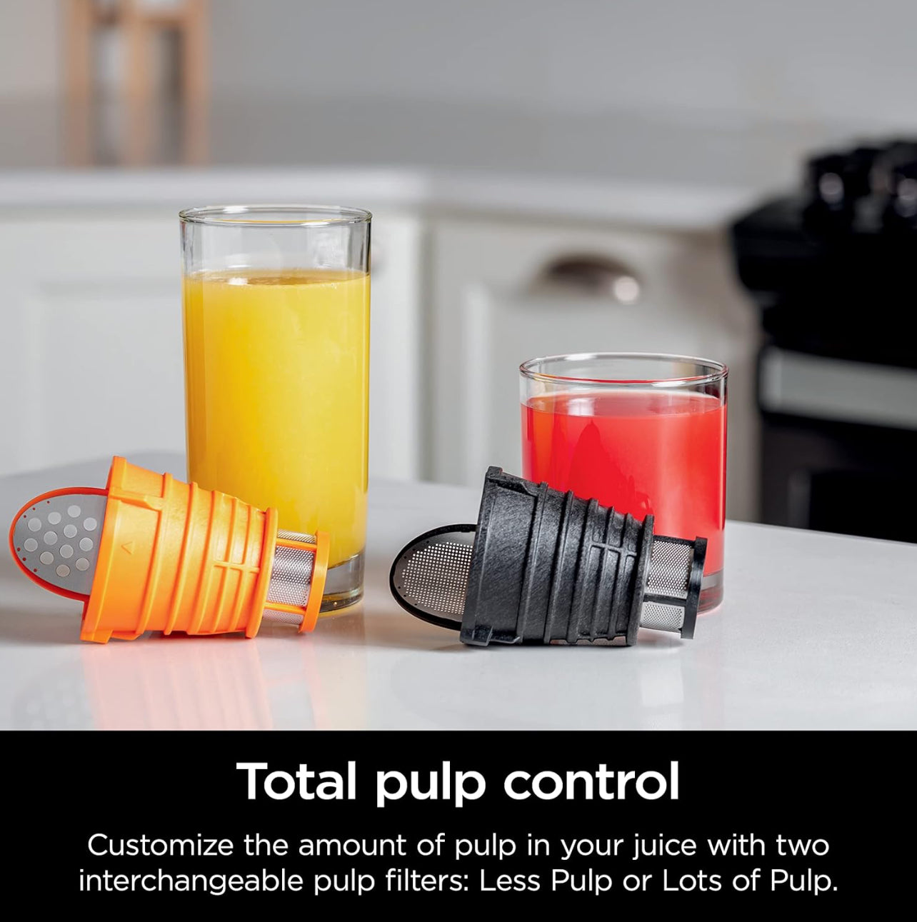 Ninja JC151 NeverClog - Extractor de prensado en frío de jugos, potente exprimidor lento eléctrico con control total de pulpa