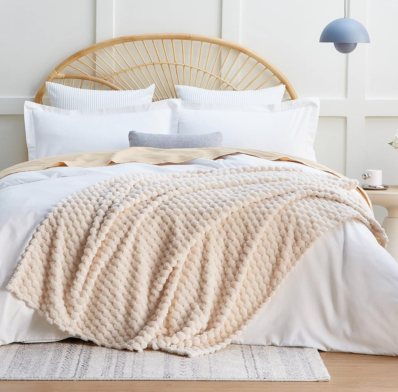 EXQ Home – Manta de vellón de jacquard, decorativa, diseño de caparazón de tortuga
