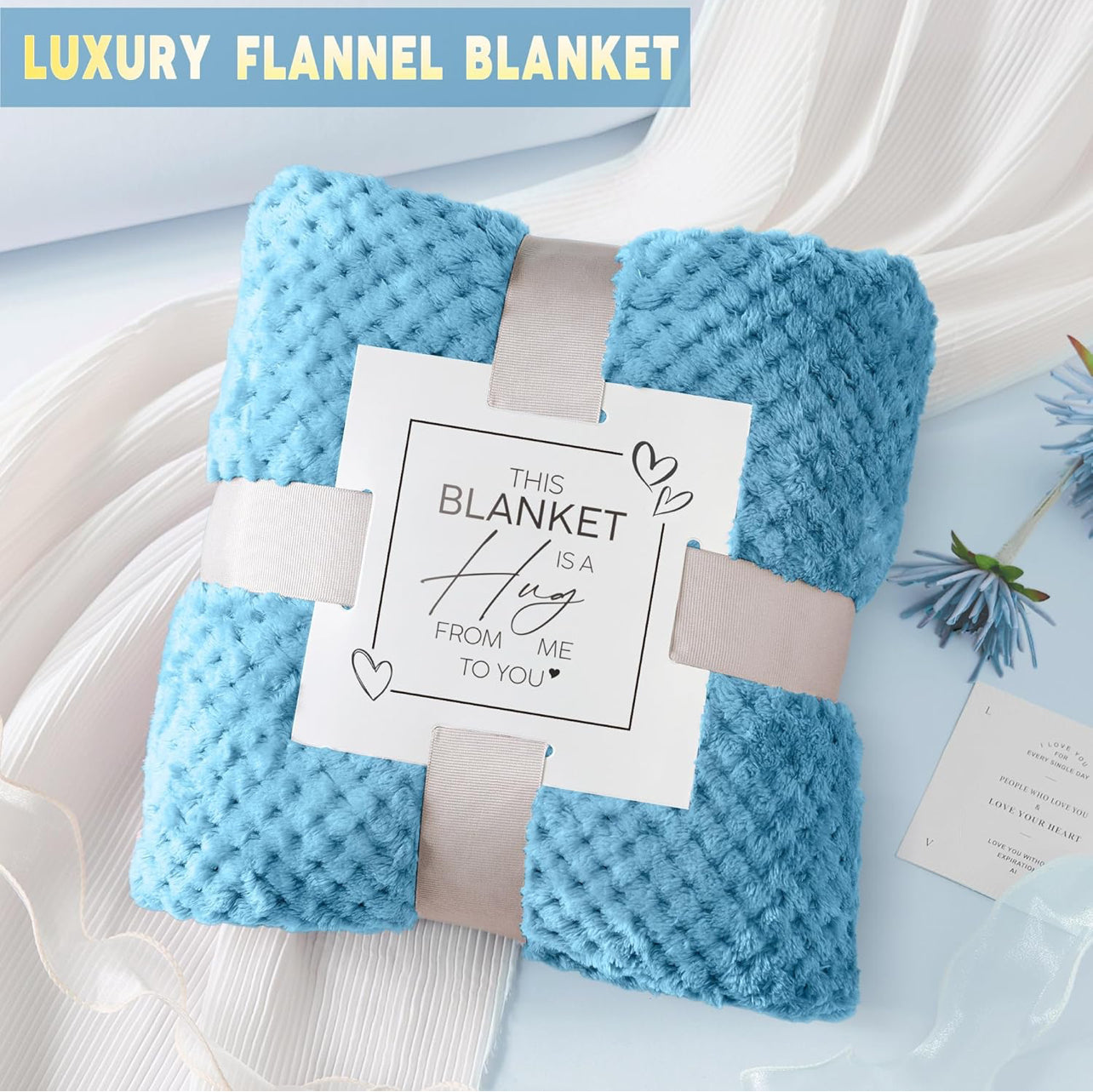Regalos de Navidad para mujeres y madres, regalos de cuidado personal, cesta de regalo de spa oceánico de lujo con manta de franela