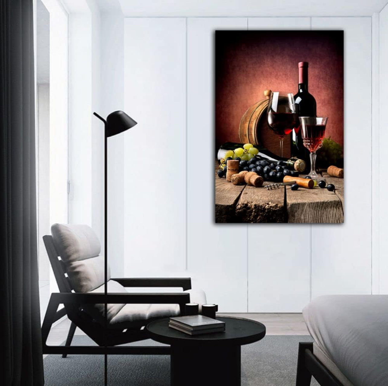 QUNYAAE Póster de vino y uvas, decoración de cocina, lienzo artístico, póster artístico y arte de pared, póster moderno para decoración