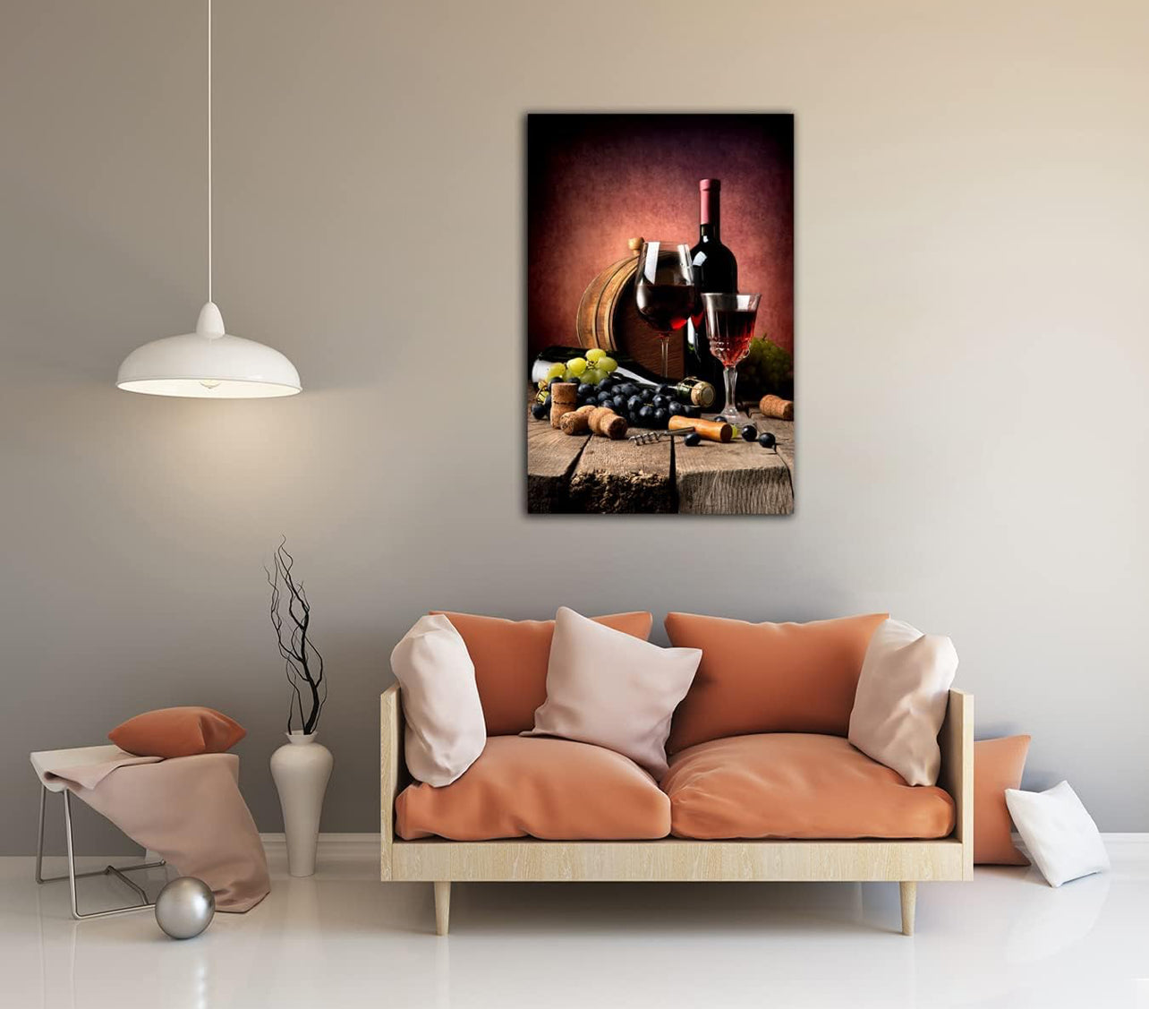 QUNYAAE Póster de vino y uvas, decoración de cocina, lienzo artístico, póster artístico y arte de pared, póster moderno para decoración