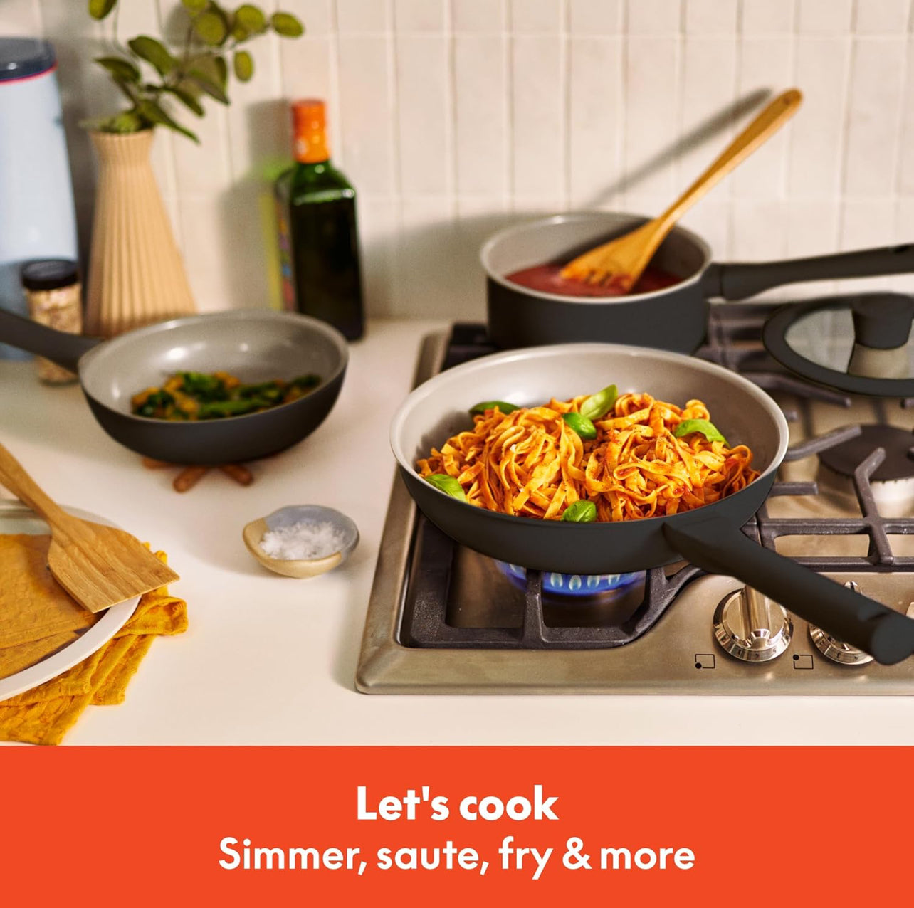 bella Juego de utensilios de cocina de 7 piezas con revestimiento antiadherente de cerámica