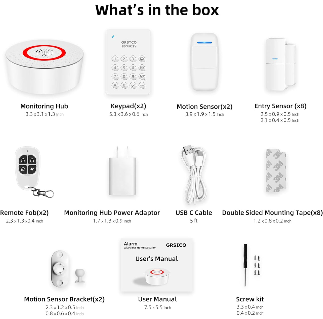 Sistema de alarma inalámbrico para el hogar, kit de 15 piezas, sistema de alarma WiFi para seguridad del hogar