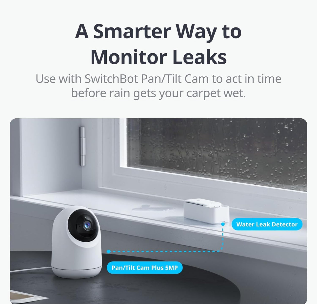 SwitchBot Paquete de 3 sensores de agua WiFi, detector inteligente con aplicación móvil en pantalla