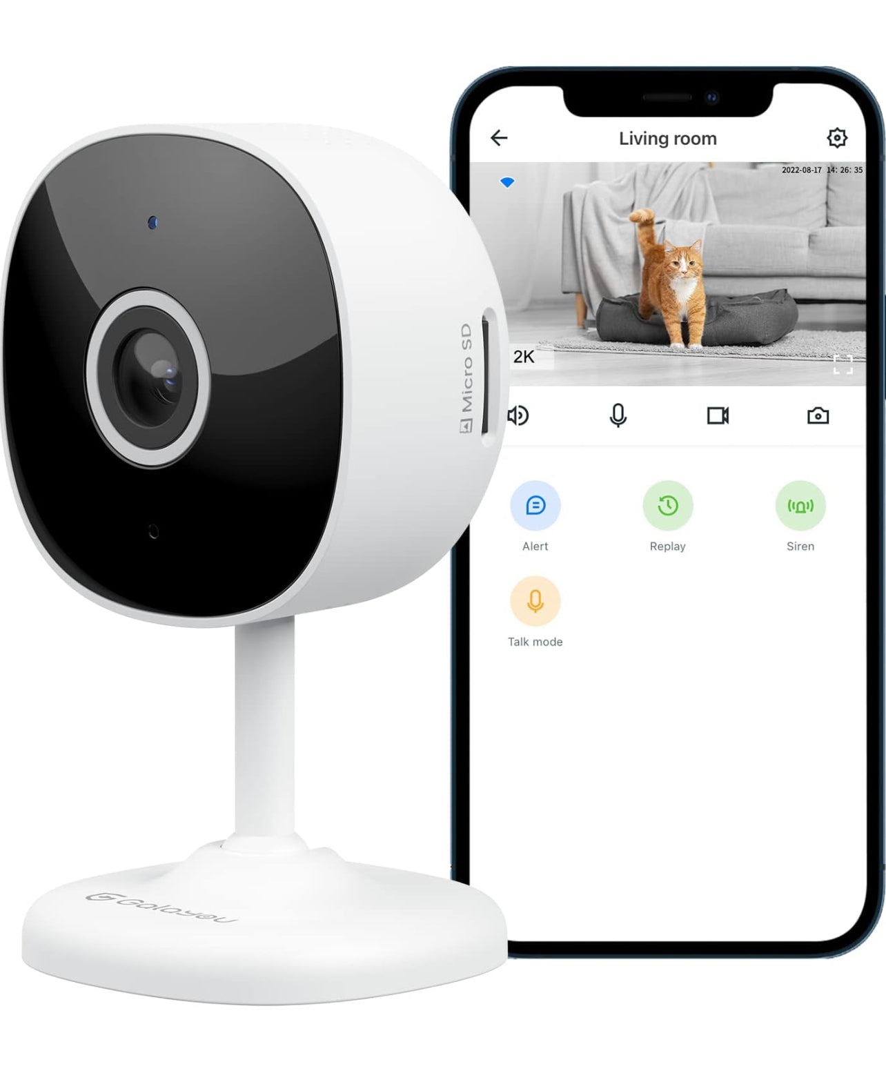 Galayou - Cámara WiFi 2K, cámaras de seguridad para el hogar para bebé