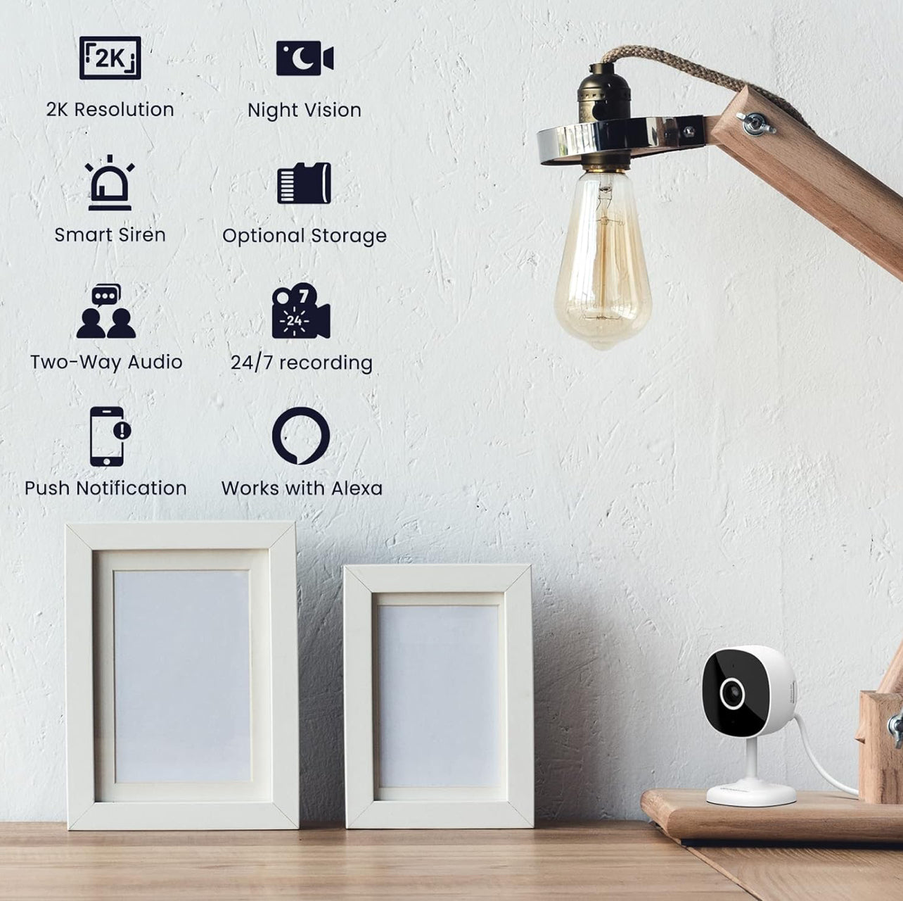 Galayou - Cámara WiFi 2K, cámaras de seguridad para el hogar para bebé