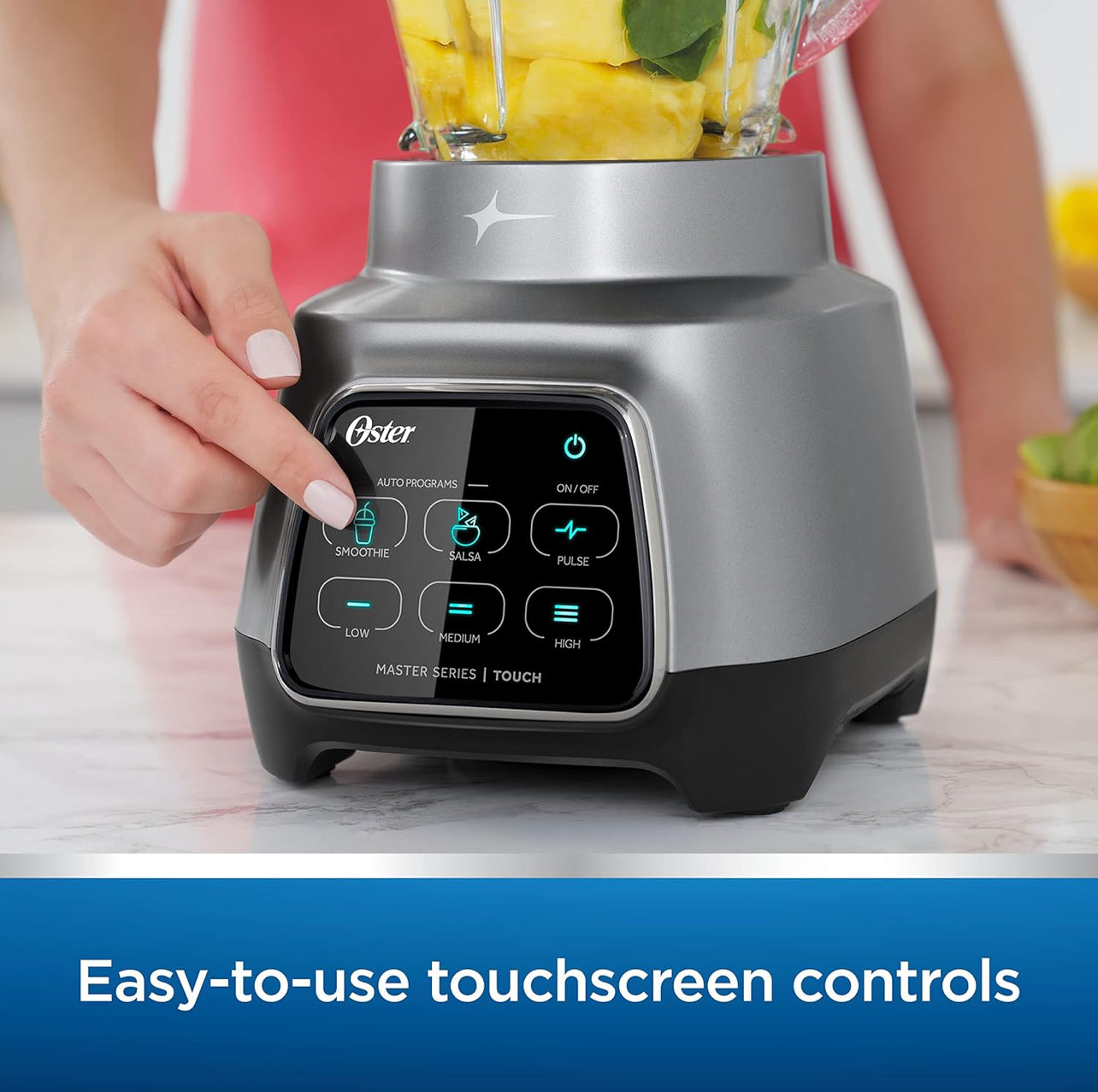 Oster Licuadora de potencia de 800 vatios con controles de pantalla táctil y programas automáticos