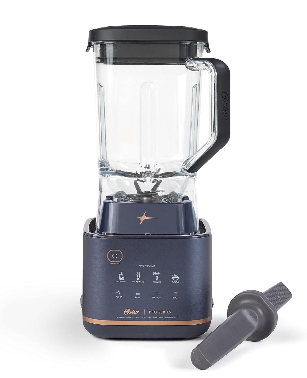 Oster Licuadora Pro Series con tarro Tritan XL de 9 tazas y herramienta de manipulación, azul oscuro