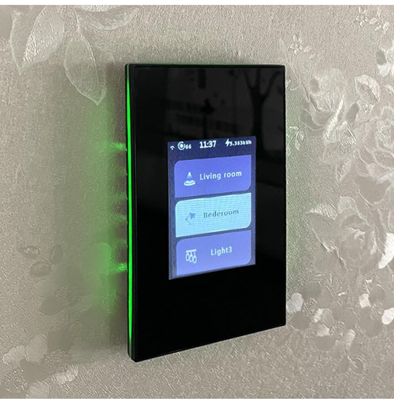 LANBON Interruptor de luz inteligente de 1/2/3 pandillas de un solo polo, inalámbrico de 3 vías, necesita cable neutro, panel táctil LCD iluminado, malla WiFi
