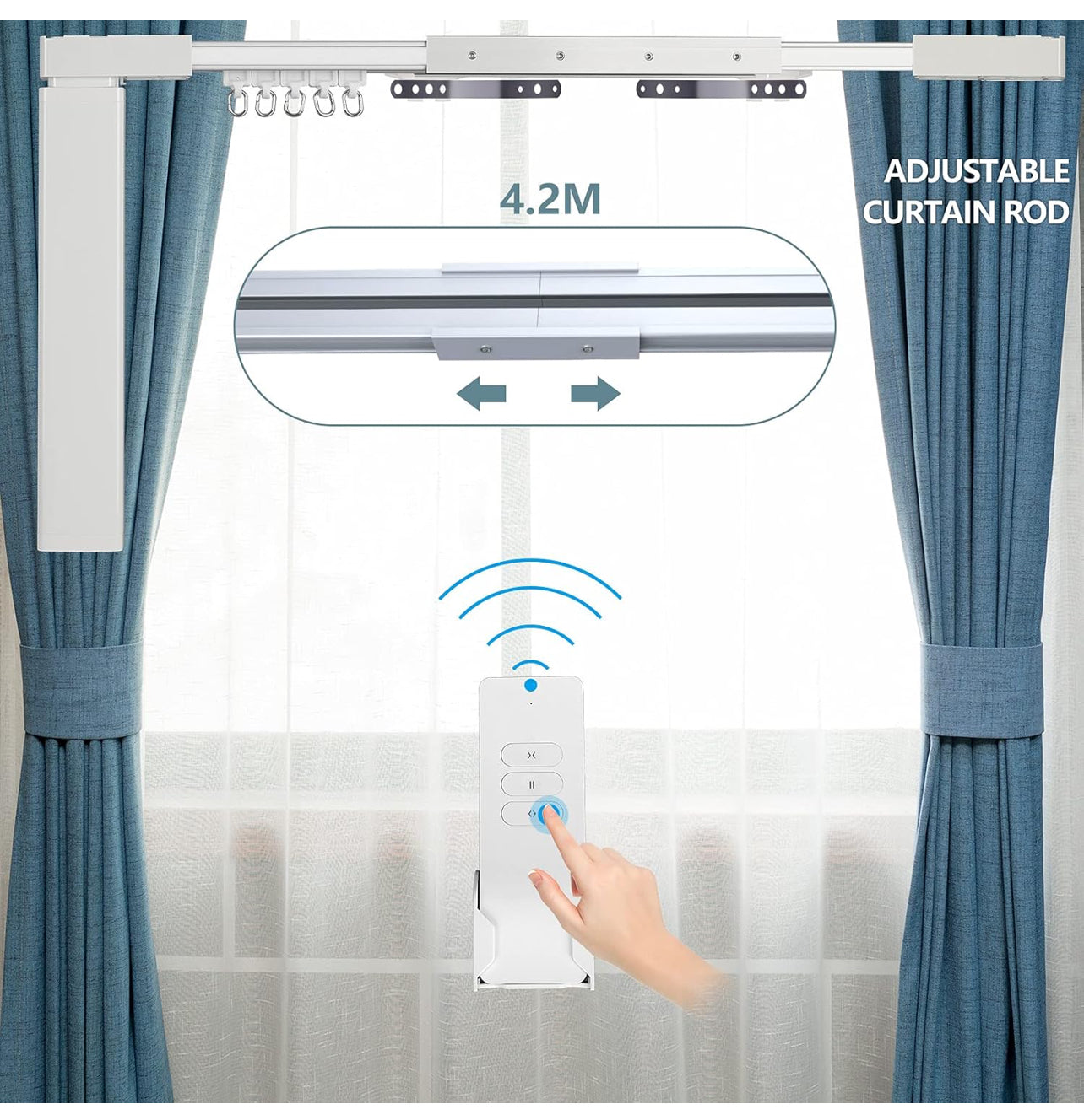 Cortinas eléctricas de 87 a 244 pulgadas, abridor motorizado con control remoto (157 pulgadas)