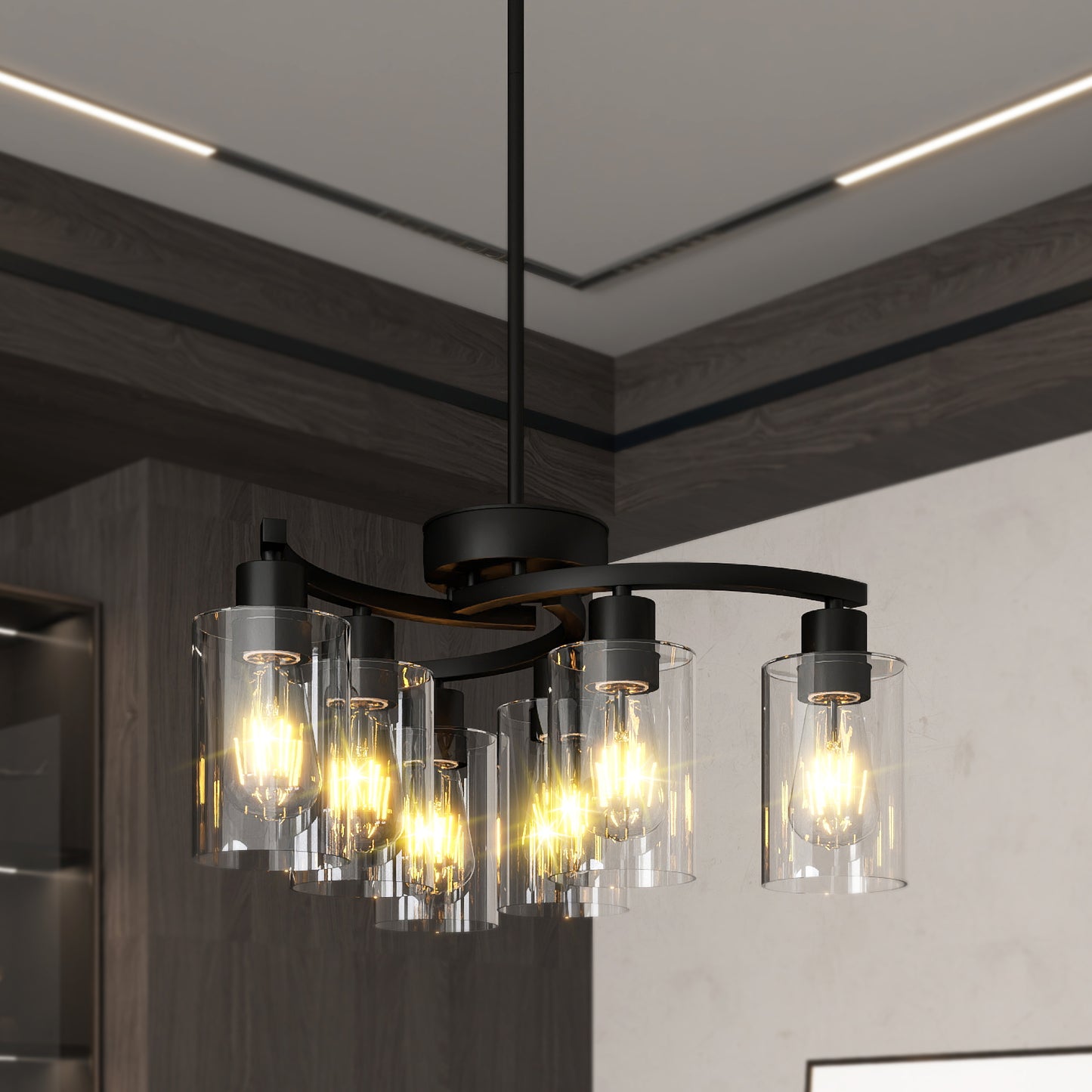 Lámpara de Techo Negra Moderna 6 Luces - Farmhouse | Flat Rate