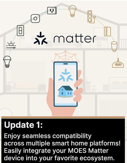 MOES Matter - Interruptor de pared táctil inteligente, interruptor de pared Wi-Fi, necesita cable neutro, un solo polo
