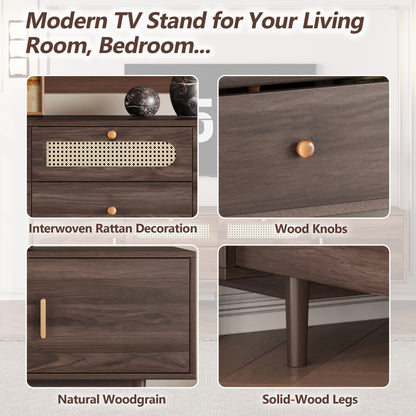 76 TV Stand With Drawers For Living Room Bedroom, For TVs Up To 85 Inches, With Storage