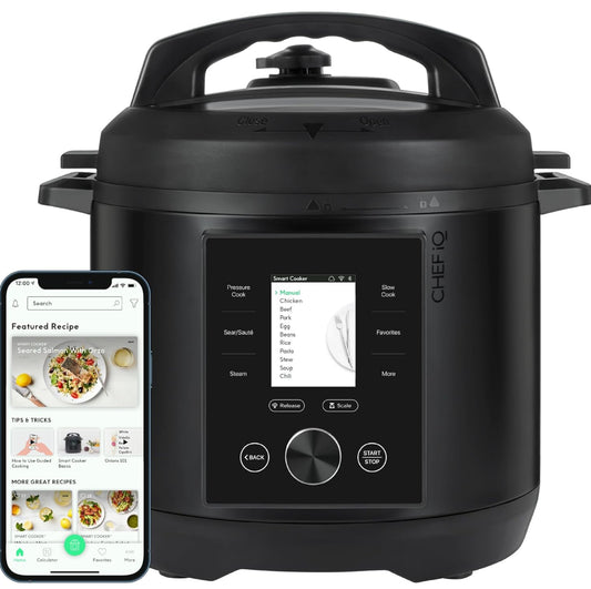 CHEF iQ Olla a presión inteligente con WiFi y escala incorporada, multicocina 10 en 1 fácil de usar con más de 500 recetas guiadas