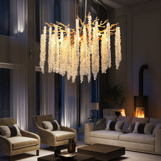 24-inch Modern Golden Pendant Light With Cascading