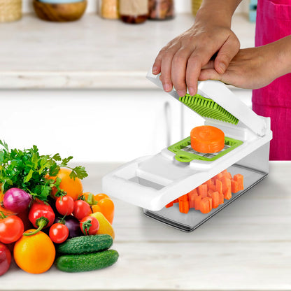 1Set 12 In 1 Vegetable Chopper With Container Kitchen Food Slicer