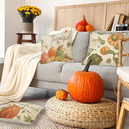 Fall Pillow Covers Set Of 4 Pumpkin Pick, Throw Pillow Covers Thanksgiving Watercolour Outdoor Farmhouse Pillow Case For Home Sofa Couch Supplies