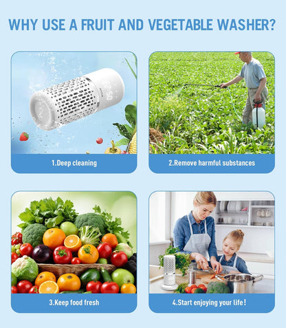 Lavadora de frutas y verduras, limpiador eléctrico de frutas