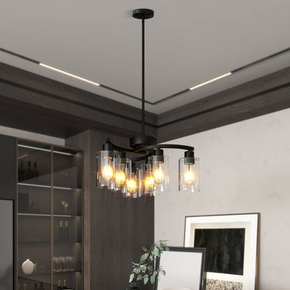 "Lámpara de techo negra moderna 6 luces estilo industrial para cocina".