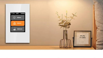 LANBON Interruptor de luz inteligente con pantalla táctil para controlar diferentes habitaciones como cocina y dormitorios.