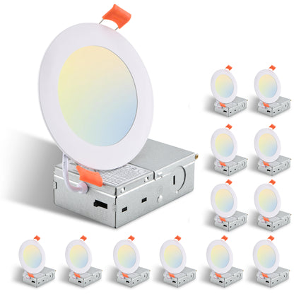 12-Pack 4 Inch Ultra-Thin LED Recessed Ceiling Light