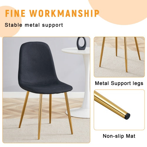 set de 4 sillas de comedor modernas negras