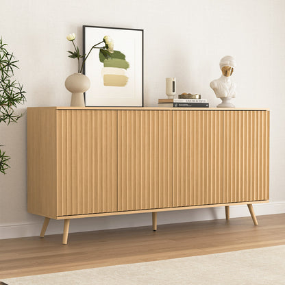 Aparador Buffet Moderno con 4 Puertas y Repisas Ajustables.
