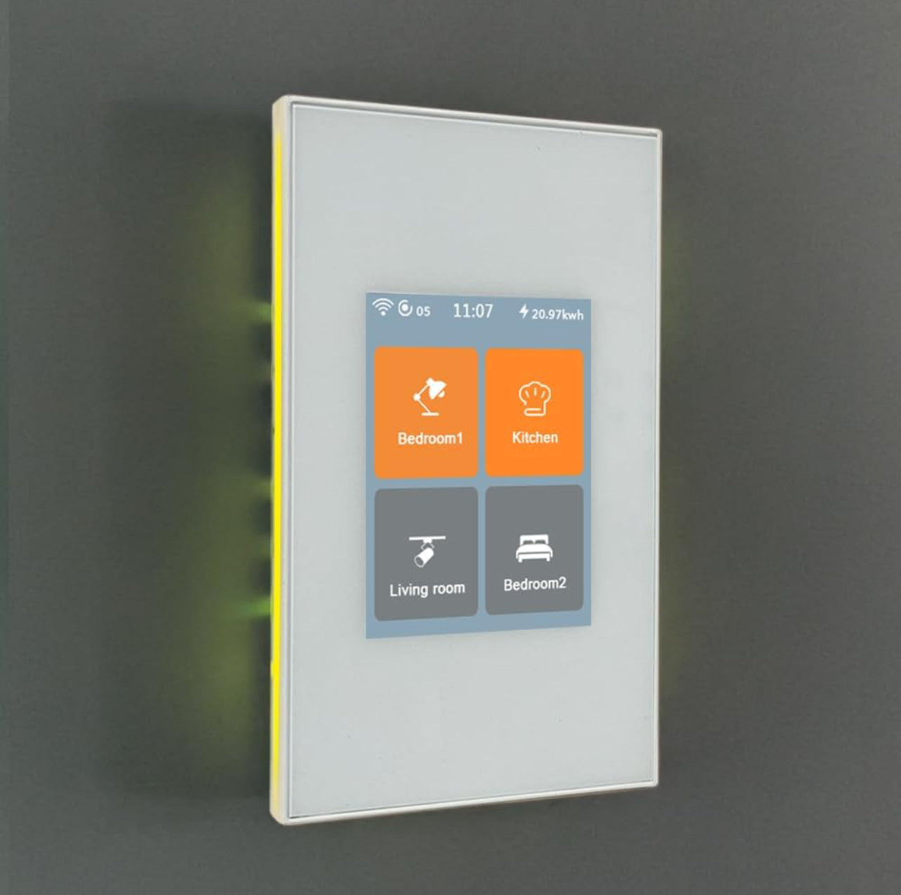 LANBON Interruptor de luz inteligente con pantalla táctil para controlar diferentes habitaciones como cocina y dormitorios.