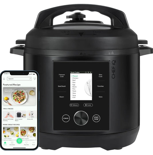 CHEF iQ Olla a presión inteligente con WiFi y escala incorporada, multicocina 10 en 1 fácil de usar con más de 500 recetas guiadas