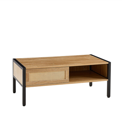 Rattan Coffee Table Metal Legs