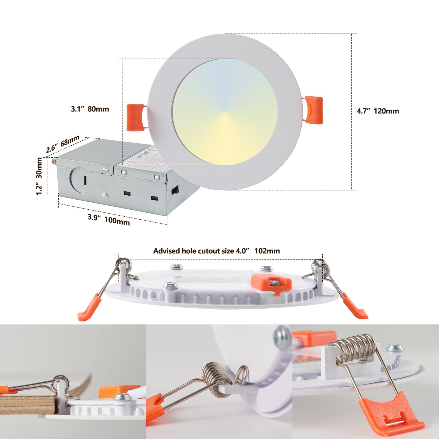 12-Pack 4 Inch Ultra-Thin LED Recessed Ceiling Light