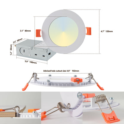 12-Pack 4 Inch Ultra-Thin LED Recessed Ceiling Light