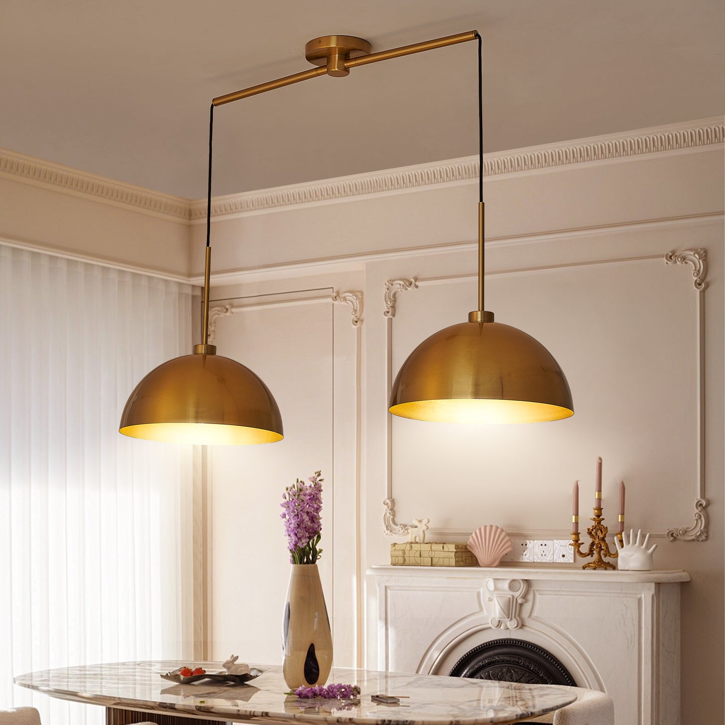 Lámpara Colgante Industrial Cobre Ajustable 41"