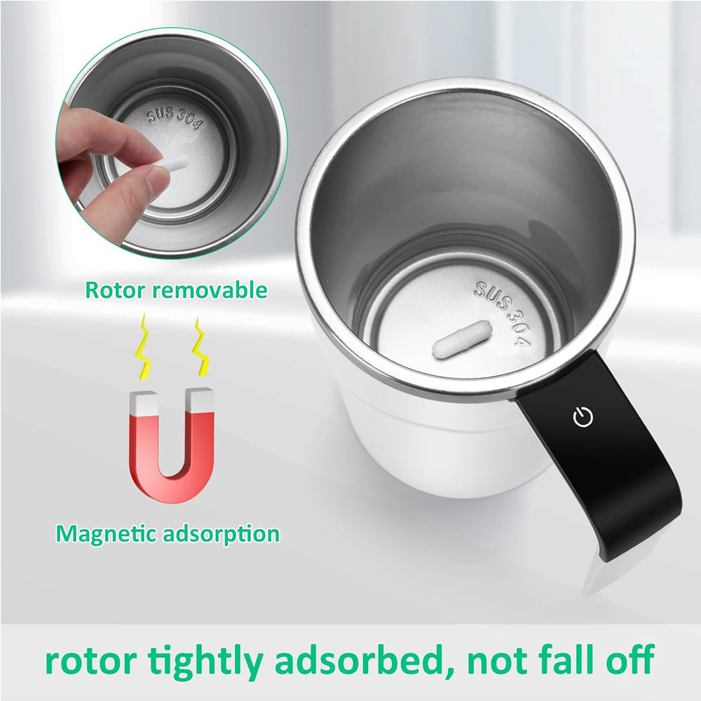 12oz Self Stirring Mug, Auto Magnetic Coffee Mug With LED Display Temperature,