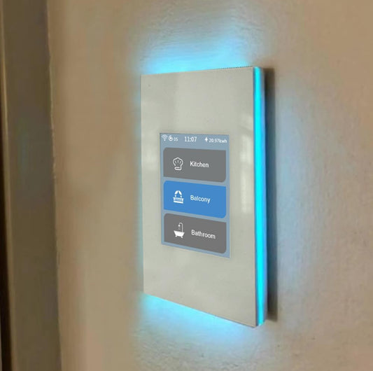 LANBON Interruptor de luz inteligente de 1/2/3 pandillas de un solo polo, inalámbrico de 3 vías, necesita cable neutro, panel táctil LCD iluminado, malla WiFi